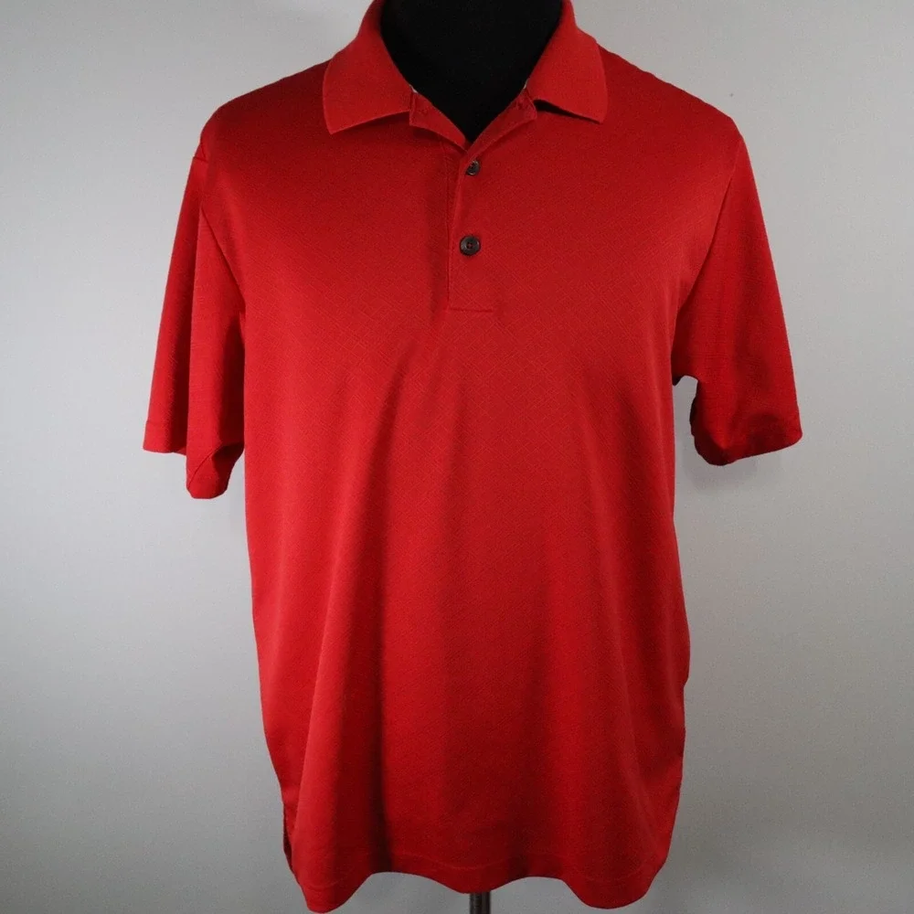 Adidas Golf Polo Shirt Mens Medium Climacool Red‎ Short Sleeve Gator Creek Club